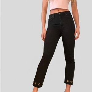 Lovers + Friends x REVOLVE Black Denim Cropped High Rise Jeans